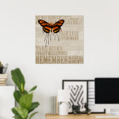 Boterfly met woorden poster (Thuiskantoor)