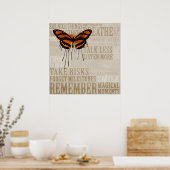 Boterfly met woorden poster (Keuken)
