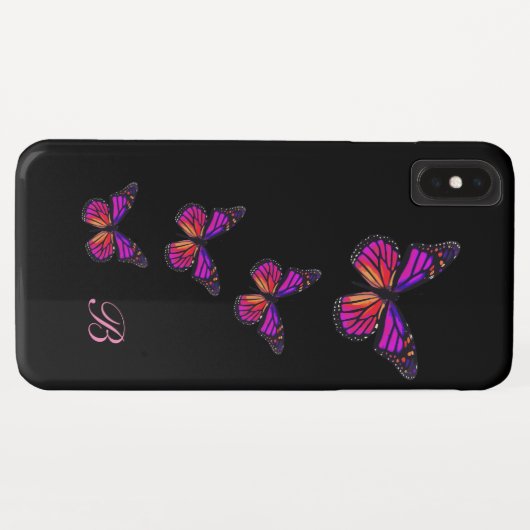 Boterfly Natuur Theme Monogram Case-Mate iPhone Case (Achterkant (horizontaal))