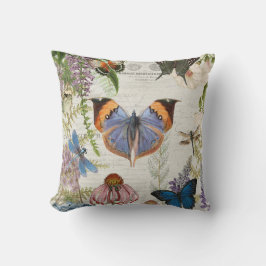 Boterfly Oranje Blauw Botanische  Florence Art Kussen