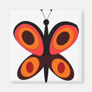 Boterfly Oranje Insect Red Wings Garden Bug Magneet
