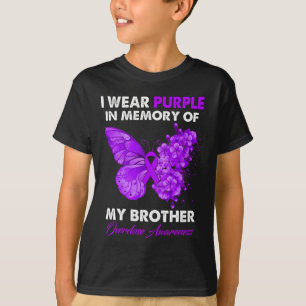 Boterfly Overdosis Bewustheid Ik Draag Paars voor  T-shirt