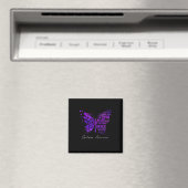 Boterfly Paars Ribbon Epilepsy Bewustheid Magneet (Insitu (Vaatwasser))