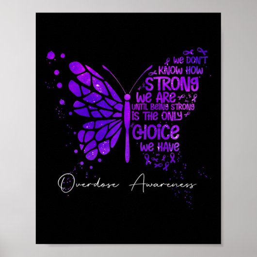 Boterfly Paars Ribbon Overdosering Poster (Voorkant)