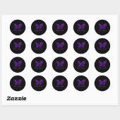 Boterfly Paars Ribbon Overdosering Ronde Sticker (Vel)