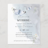 Boterfly Paradise Dusty Blue Wedding Flyer (Voorkant)
