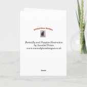 Boterfly Poppy Flowers Birthday Kaart (Achterkant)