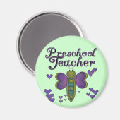 Boterfly Preschool leraar overhemden en cadeautjes Magneet (Voorkant / Achterkant)