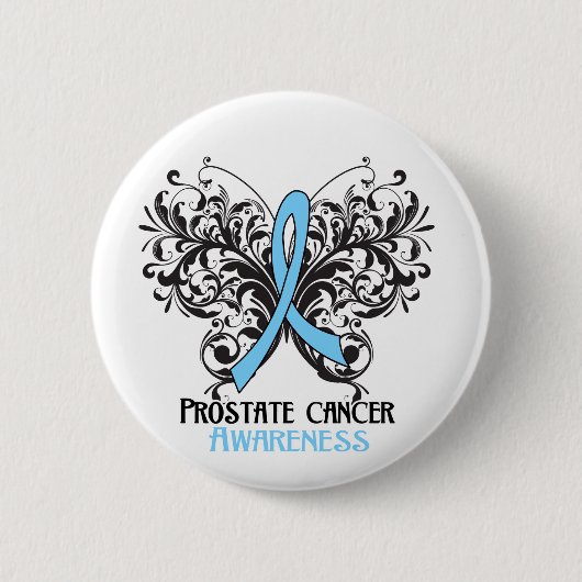 Boterfly Prostate Cancer Awareness Ronde Button 5,7 Cm (Voorkant)