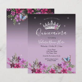 Boterfly Quinceanera - begrotingsuitnodiging