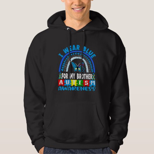 Boterfly Rainbow Autisme Brother Hoodie (Voorkant)