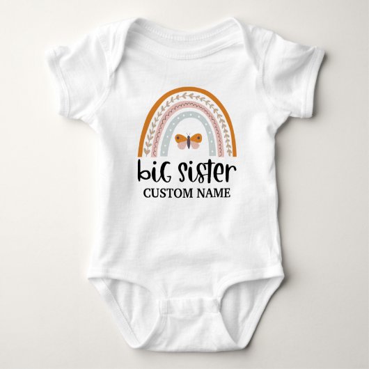 Boterfly Rainbow Big Sister Romper (Voorkant)