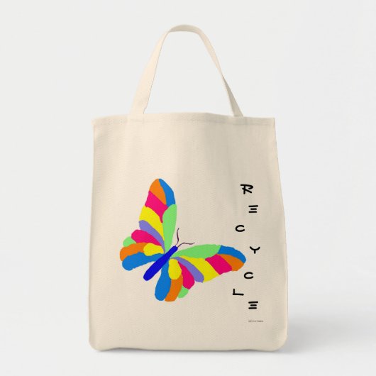 Boterfly Recyclen Grocery Bag Tote Bag (Voorkant)