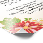 Boterfly Red Flowers Hebreeuwse handwasmachines Foto Afdruk (Hoek)