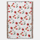 Boterfly Red Poppy Flower Natuur Deken (Voorkant Verticaal)