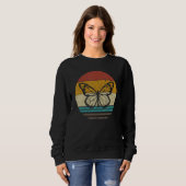 Boterfly Retro Sunset Insecte Monarch Entomology Trui (Voorkant volledig)