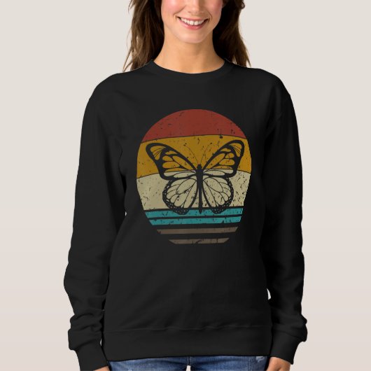 Boterfly Retro Sunset Insecte Monarch Entomology Trui (Voorkant)