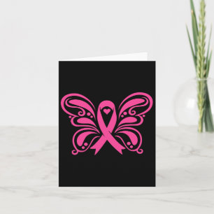 Boterfly Ribbon Breast Cancer Bewustheid Kaart
