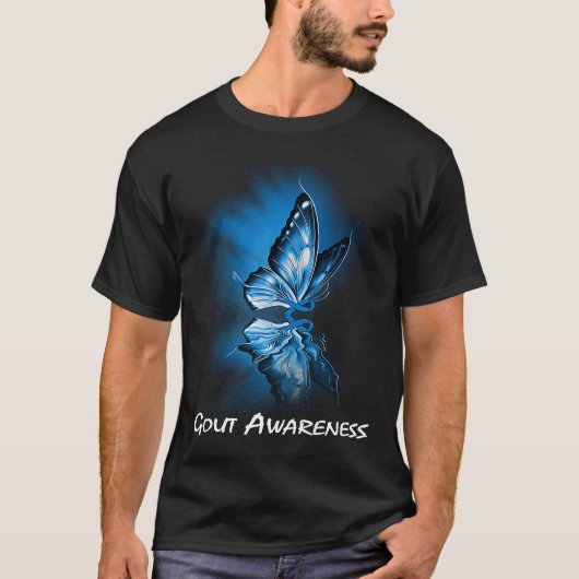 Boterfly Ribbon Gout Awareness T-shirt (Voorkant)