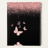 Boterfly Roos Gold Glitter 2023 Planner met naam (Achterkant)