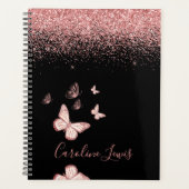 Boterfly Roos Gold Glitter 2023 Planner met naam (Voorkant)