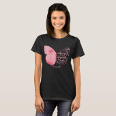 Boterfly roze lint borstkanker religieuze koepel t-shirt (Voorkant volledig)