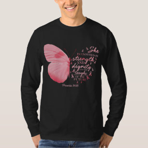 Boterfly roze lint borstkanker religieuze koepel t-shirt
