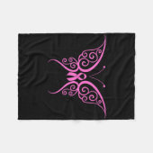 Boterfly roze lint-lint-affectantium fleece deken (Voorkant (Horizontaal))