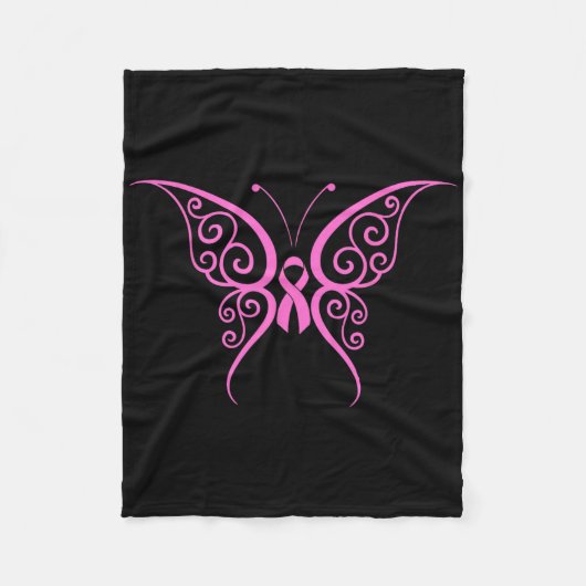 Boterfly roze lint-lint-affectantium fleece deken (Voorkant)