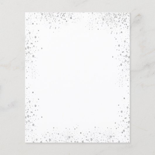 Boterfly Silver Glitter bruiloft Flyer (Achterkant)