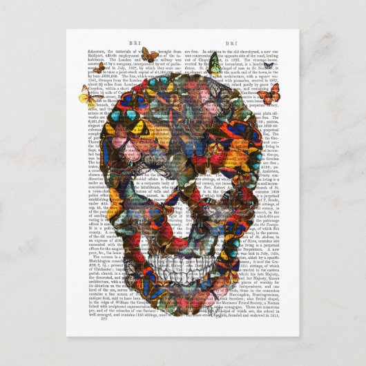 Boterfly Skull Briefkaart (Voorkant)
