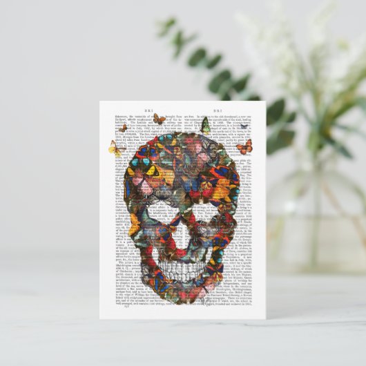 Boterfly Skull Briefkaart (Staand voorkant)