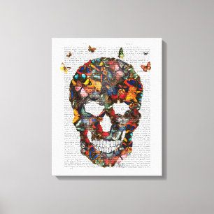 Boterfly Skull Canvas Afdruk