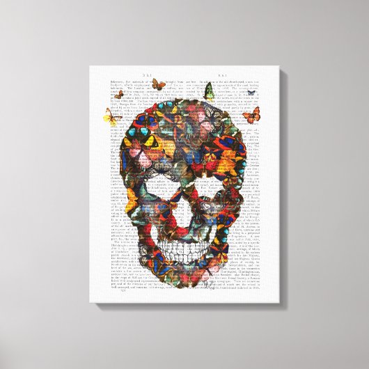 Boterfly Skull Canvas Afdruk (Voorkant)