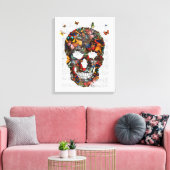 Boterfly Skull Canvas Afdruk (Insitu (Woonkamer))