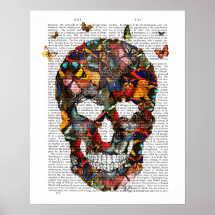Boterfly Skull Poster