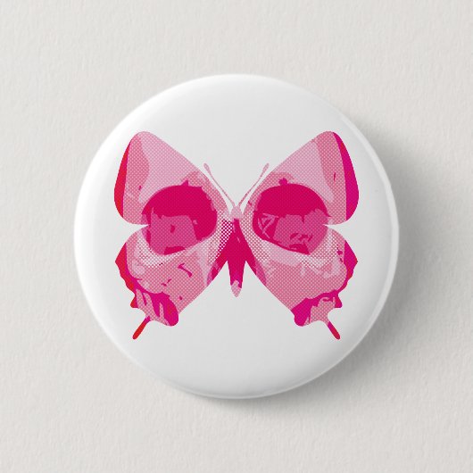 Boterfly Skull Ronde Button 5,7 Cm (Voorkant)