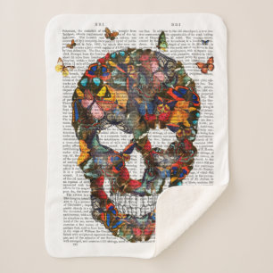 Boterfly Skull Sherpa Deken