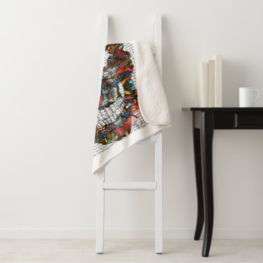 Boterfly Skull Sherpa Deken (In situ)