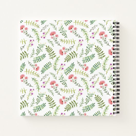 Boterfly Spring Floral Monogram Girly Notitieboek (Achterkant)