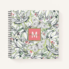 Boterfly Spring Floral Monogram Notitieboek
