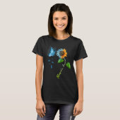 Boterfly Sunflower Alopecia Awareness T-shirt (Voorkant volledig)