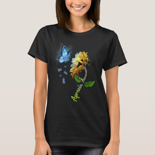 Boterfly Sunflower Apraxia Awareness T-shirt (Voorkant)