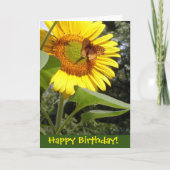Boterfly Sunflower Birthday Kaart (Voorkant)