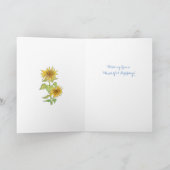 Boterfly Sunflower Birthday Kaart (Binnen)