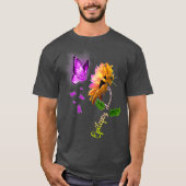 Boterfly Sunflower Epilepsy Bewustheid T-shirt (Voorkant)