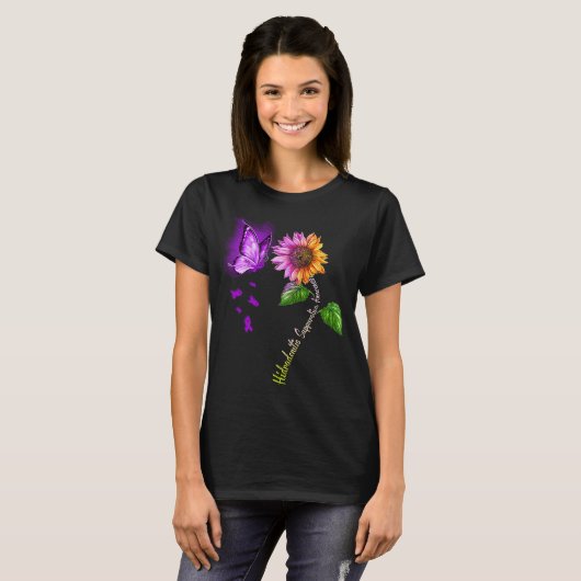 Boterfly Sunflower Hidradenitis Suppurativa T-shirt (Voorkant volledig)