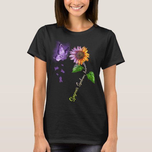 Boterfly Sunflower Sjogren's Syndrome Awareness T-shirt (Voorkant)