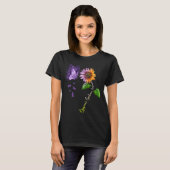Boterfly Sunflower Sjogren's Syndrome Awareness T-shirt (Voorkant volledig)
