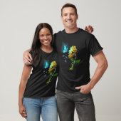 Boterfly Sunflower Thyroid Cancer Awareness T-shirt (Unisex)